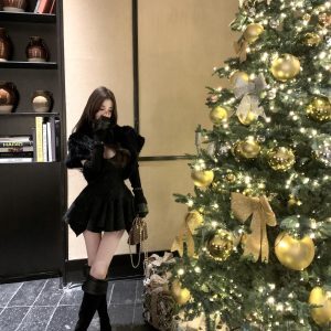 Korean-Style Two-Tone Genuine Leather Suede High-Heeled Slimming Boots - 90s Y2K Fashion Inspired