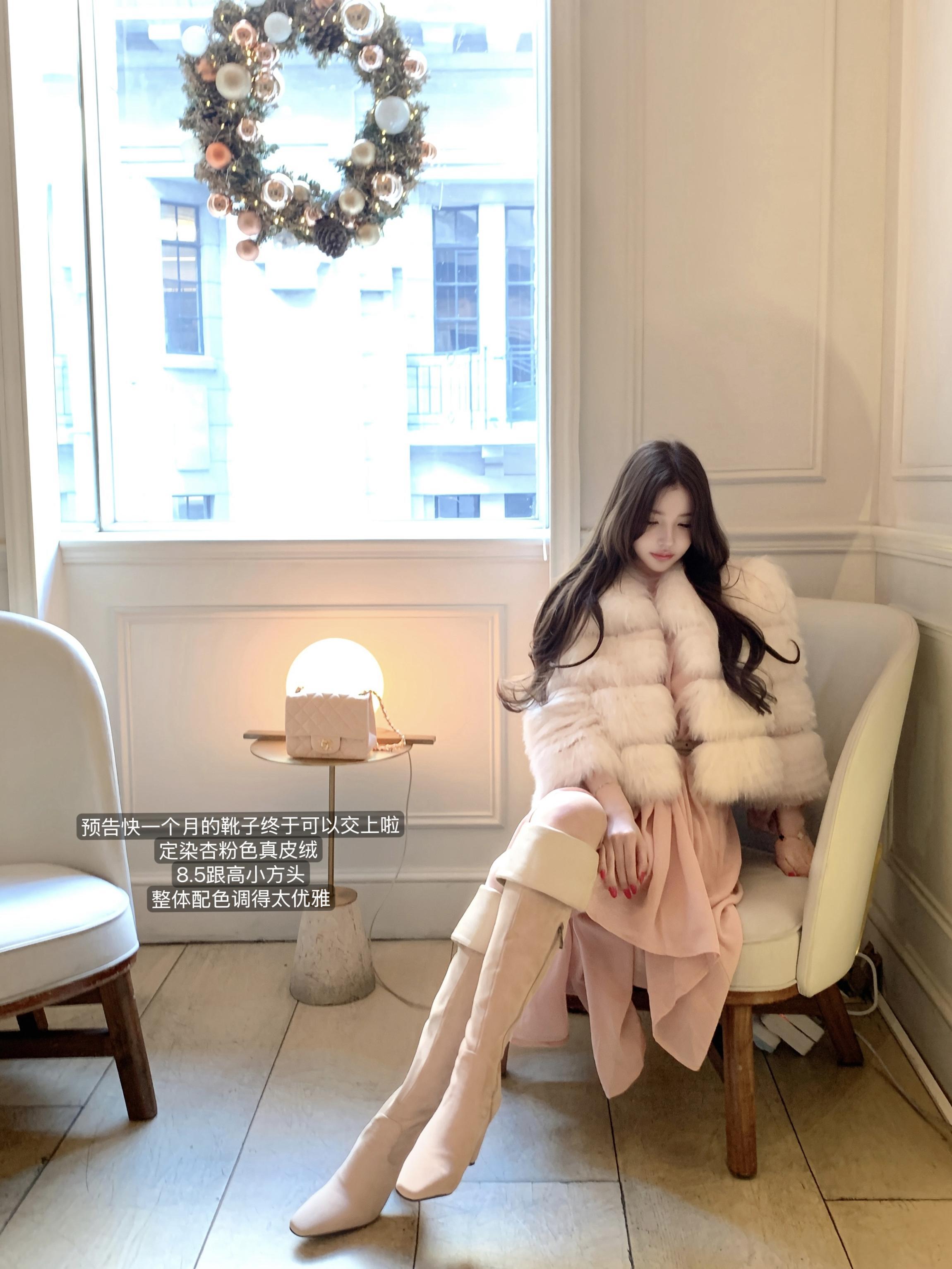 Korean-Style Two-Tone Genuine Leather Suede High-Heeled Slimming Boots - 90s Y2K Fashion Inspired