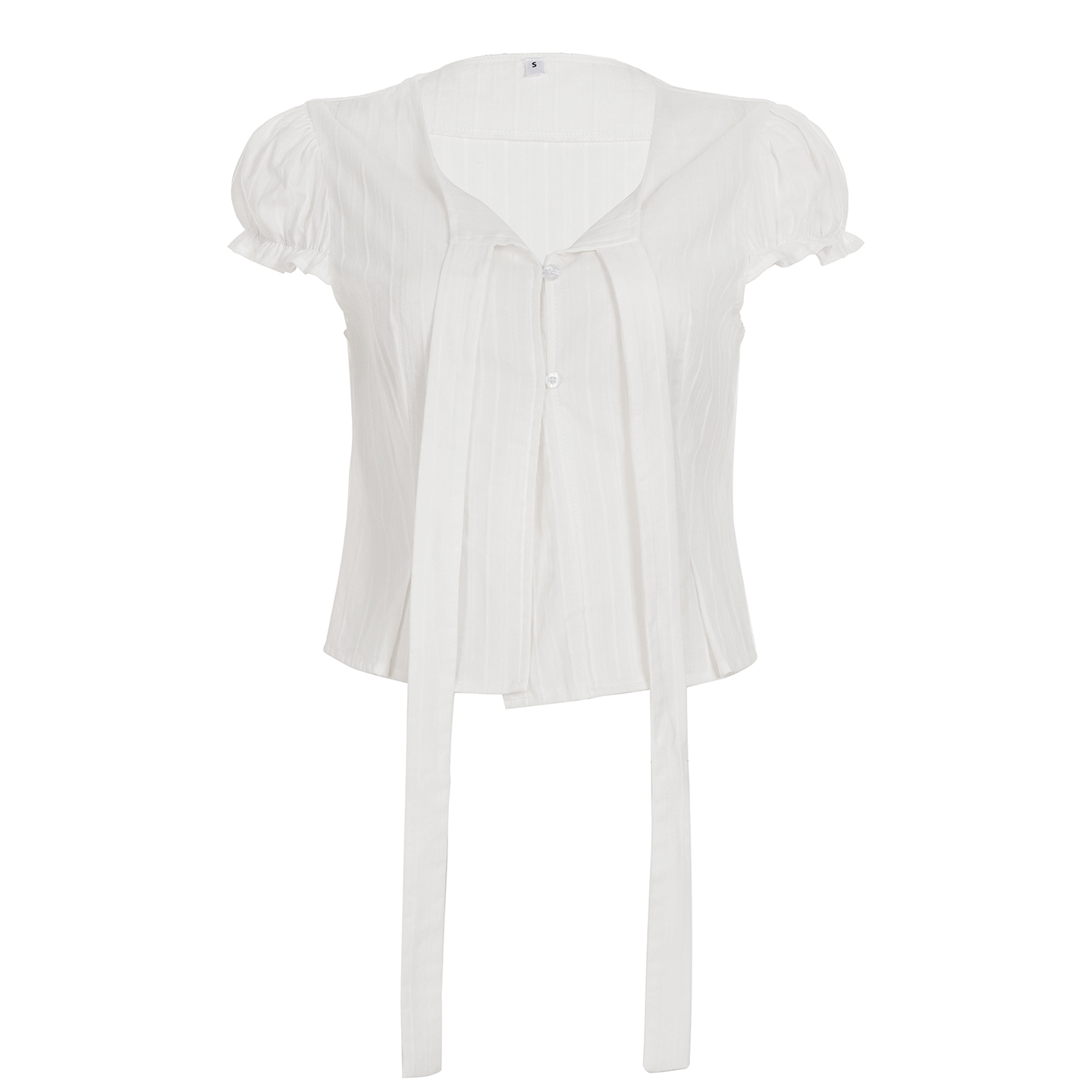 Korean Style V-Neck Tie T-Shirt - Lightweight, Sheer Short Top with Artistic Design for a Chic, Versatile Look