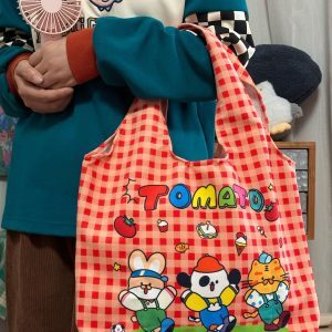 Korean-Style Versatile Canvas Tote Bag for Women, Cute Shoulder Bag with Large Capacity for Students and Everyday Use
