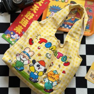 Korean-Style Versatile Canvas Tote Bag for Women, Cute Shoulder Bag with Large Capacity for Students and Everyday Use