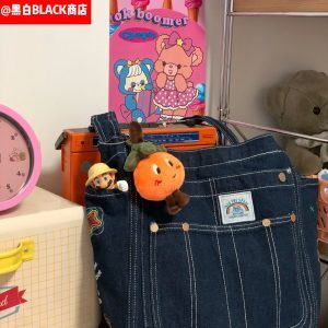Korean-Style Vintage Denim Shoulder Bag - Large-Capacity Retro Crossbody for Women, Ideal for Commuting and Students