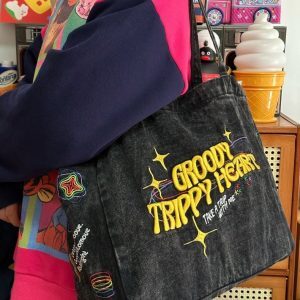 Korean Style Vintage Denim Shoulder Bag for Women - Versatile Large-Capacity Commuter & Student Bag for Spring/Summer