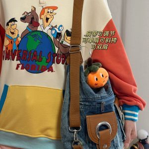 Korean-Style Vintage Large-Capacity Denim Crossbody Tote Bag for Women - Versatile College Student Backpack