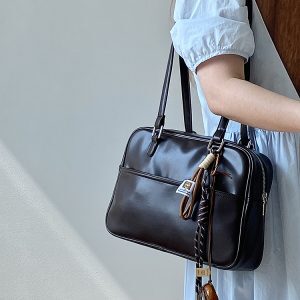 Korean Style Vintage Multi-Functional Large Capacity Women's Briefcase Shoulder Bag Backpack