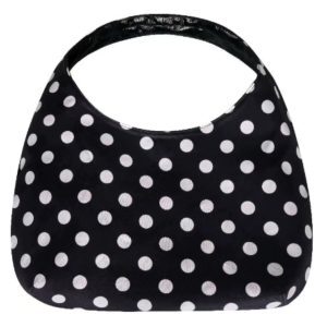 Large Capacity Black and White Polka Dot Canvas Tote Bag – Casual, Versatile Shoulder Bag for Summer 2025 Fashion