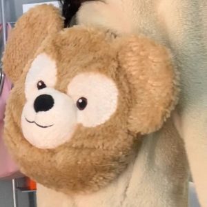 Large Capacity Duffy Bear Plush Backpack for Women - Furry Double Shoulder Tote & Crossbody Bag, Perfect for Commuting and Everyday Use