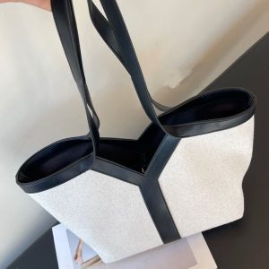 Large Capacity Y-Design Cotton-Linen Canvas Tote Bag for Lazy Shopping - 2025 Spring/Summer Fashion Essential