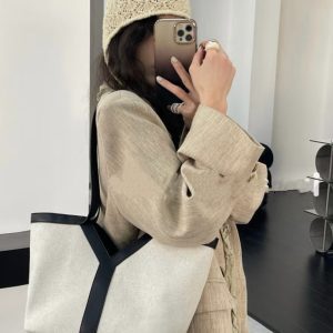 Large Capacity Y-Design Cotton-Linen Canvas Tote Bag for Lazy Shopping - 2025 Spring/Summer Fashion Essential