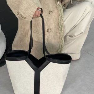 Large Capacity Y-Design Cotton-Linen Canvas Tote Bag for Lazy Shopping - 2025 Spring/Summer Fashion Essential