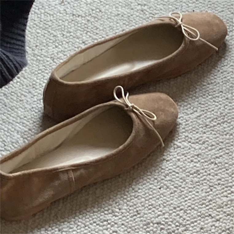 Leopard Print Sheepskin Ballet Flats for Women - Soft-Soled Casual Loafers, Chic and Comfortable Footwear