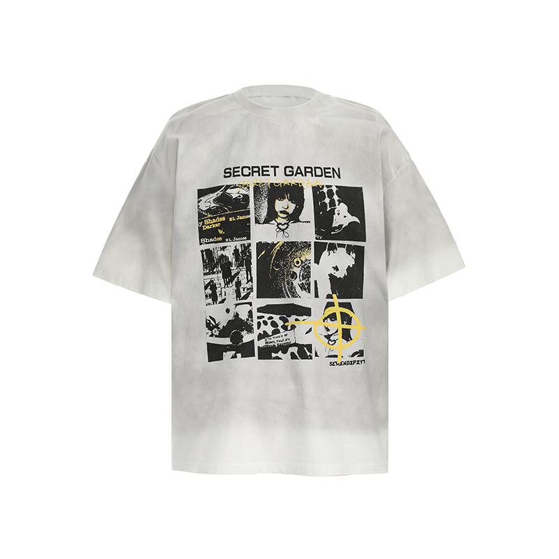 Light Blue American Vintage Character Print Loose Short Sleeve T-Shirt - Y2K Style, Limited Time Buy 2 Get 1 Free Offer