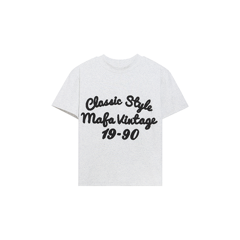 Light Blue American Vintage Letter Embroidery Short Sleeve T-Shirt - Trendy Casual Style, Perfect for Summer Wardrobe Essentials