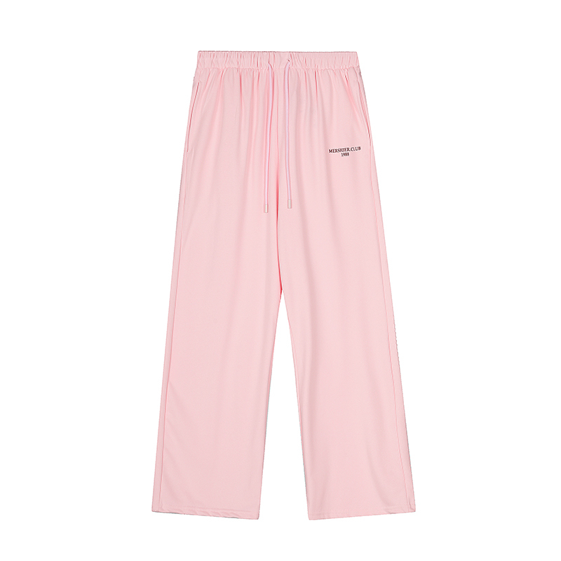 Light Blue American Vintage Letter Print Wide-Leg Casual Pants - Y2K Style, Loose Fit, Trendy Must-Have for Effortless Chic Look