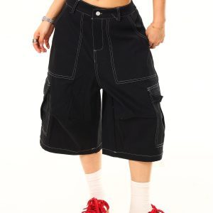 Light Blue American Vintage Multi-Pocket Cargo Denim Shorts - Y2K Style, Trendy Summer Essential, Limited Time Offer: Buy 2 Get 1 Free