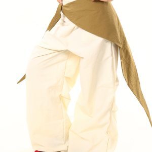 Light Blue American Vintage Patchwork Layered Tie Waist Cargo Pants - 90s Inspired, Trendy Women's Fashion, Buy 2 Get 1 Free