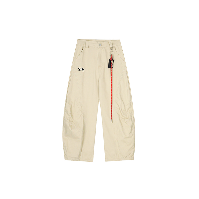 Light Blue Deconstructed Oversized Work Pants with Embroidery - American Vintage Style, Curved Blade Design, Buy 2 Get 1 Free Offer