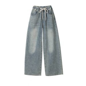 Light Blue High-Waisted Elastic K-Pop Jazz Dance Top with Thin Long Pants for Women - Stylish Korean Style Dancewear