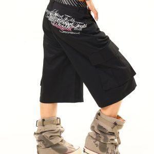 Light Blue Multi-Pocket Loose Workwear Capris for Women - Vintage Style, Casual Chino Pants, 90s Inspired, Limited Time Offer