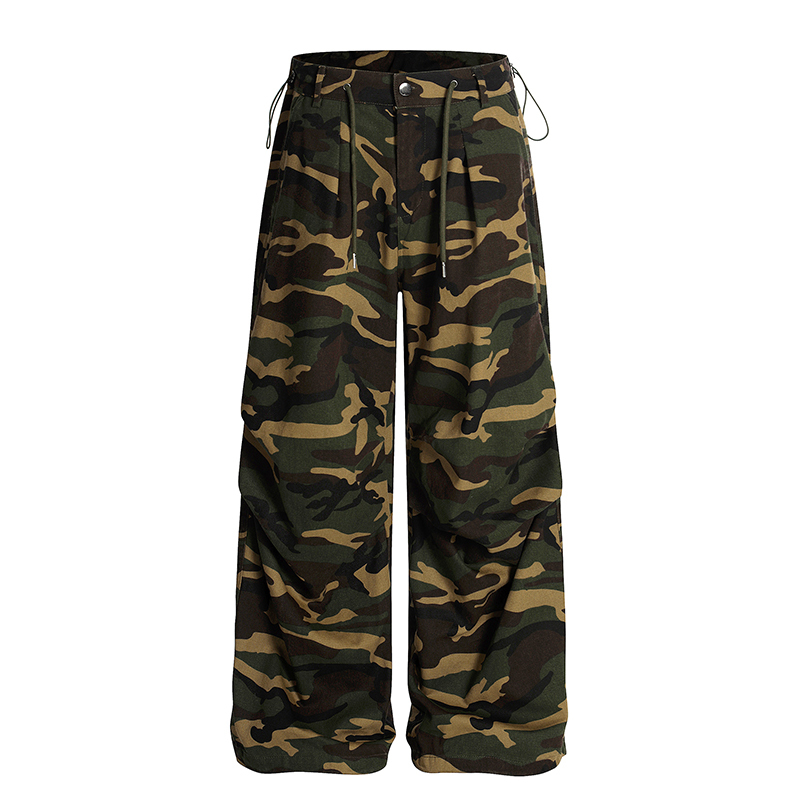 Light Blue Vintage Camouflage Loose Wide-Leg Work Pants - 90s Inspired, Limited Time Buy 2 Get 1 Free Offer