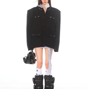 Light Luxury Beaded Short Jacket for Women - Elegant High-End Fragrance Style Coat for Autumn 2024 - Chic 90s Inspired Fashion