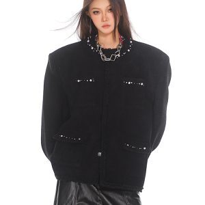 Light Luxury Beaded Short Jacket for Women - Elegant High-End Fragrance Style Coat for Autumn 2024 - Chic 90s Inspired Fashion