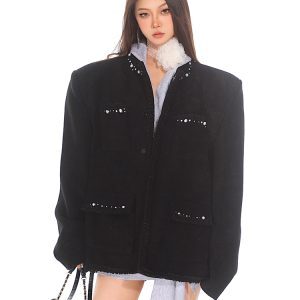 Light Luxury Beaded Short Jacket for Women - Elegant High-End Fragrance Style Coat for Autumn 2024 - Chic 90s Inspired Fashion