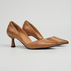 Light Retro Pointed Toe Shallow Mouth Heels for Women - Thin Mid Heels, Simple Hollow V Buckle, Work Shoes, Y2K Style