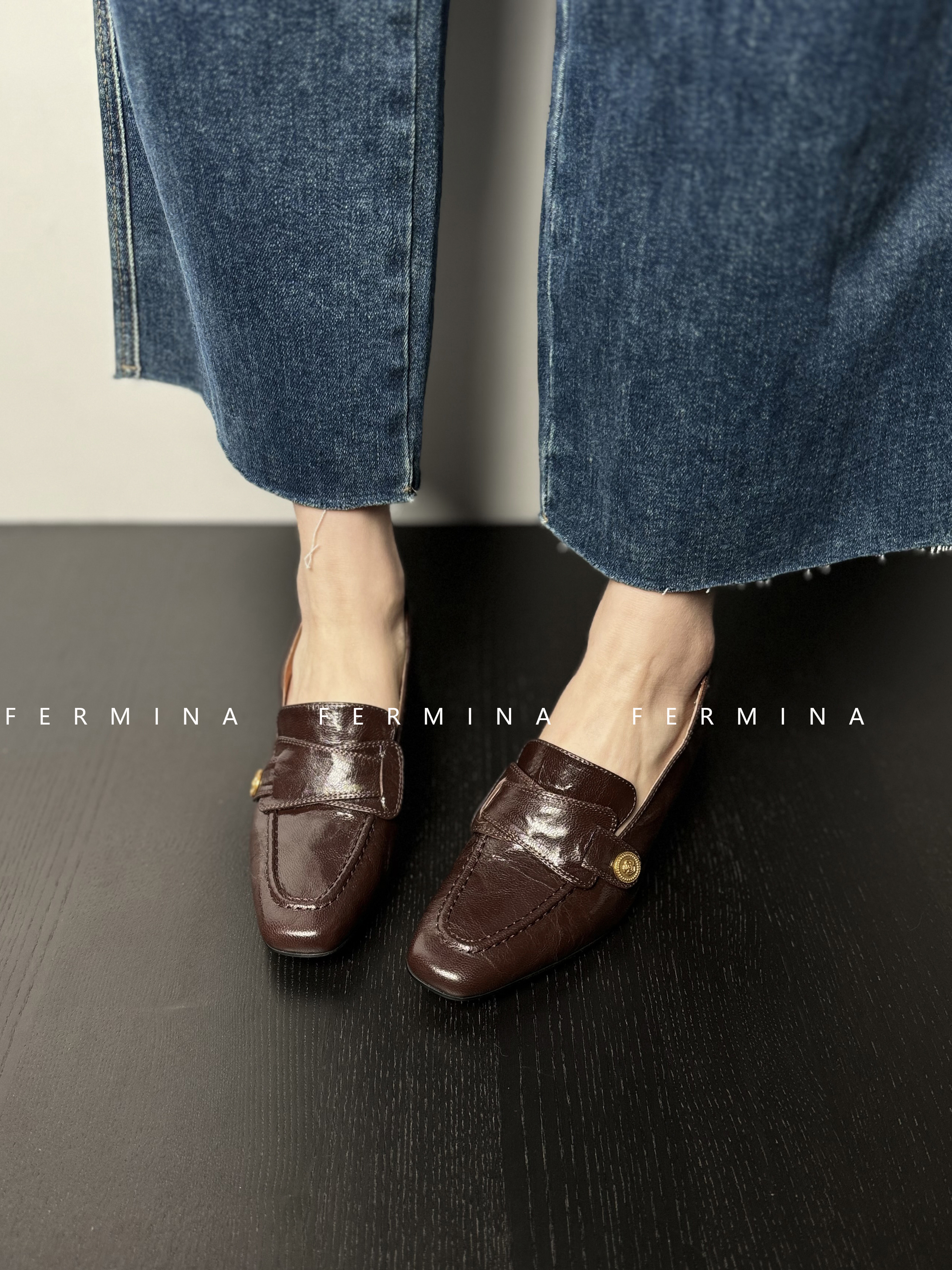 Light Retro Square-Toed Chunky Heel Women's Mid-Heel Leather Shoes for Spring - Elegant Slimming Commuting Style