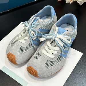 Lightweight Suede Mesh Training Shoes for Women, Versatile Casual Sneakers with Hidden Height Increase, 2025 Summer Fashion