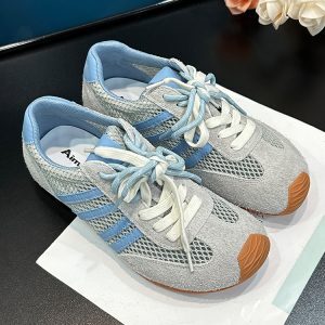 Lightweight Suede Mesh Training Shoes for Women, Versatile Casual Sneakers with Hidden Height Increase, 2025 Summer Fashion