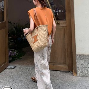 Lightweight Summer 2025 Two-Piece Set for Women - Stylish Wide-Leg Pants with Small Flying Sleeves, Mature Elegance
