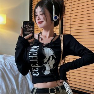 Long Sleeve Jazz Dance Top for Women - American Street Style Group Performance Shirt, K-Pop Inspired Slim Fit Base Layer