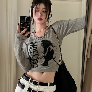 Long Sleeve Jazz Dance Top for Women - American Street Style Group Performance Shirt, K-Pop Inspired Slim Fit Base Layer