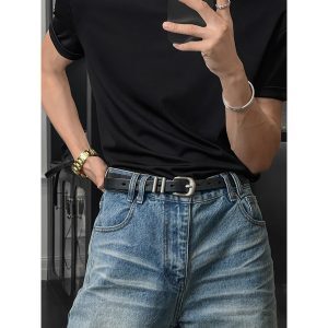 Loose Fit Half-High Neck Short Sleeve T-Shirt - Breathable American Sports Style, Trendy Summer Fashion for Versatile Looks