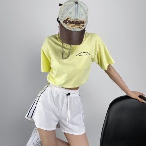 Loose Fit Jazz Dance Crop Top for Women with Drawstring Waist - Trendy Summer Style for Practice and Performance