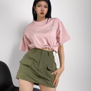 Loose Fit Jazz Dance Crop Top for Women with Drawstring Waist - Trendy Summer Style for Practice and Performance