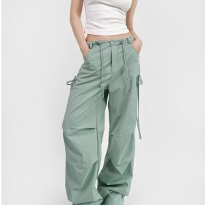 Loose Fit Jazz Dance Hip Hop Pants with Bow Tie Pleats - Quick-Dry American Style Slim-Fit Sports Long Pants