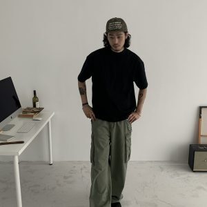 Loose Fit Vintage American Retro Wide-Leg Cargo Work Pants for Men & Women - Unisex Streetwear Trousers