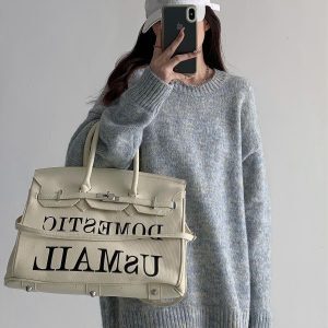 Loose-Fitting Thickened Sweater for Women, Korean Style Knitted Top Jacket, High-End Autumn Winter 2023 Casual Fashion