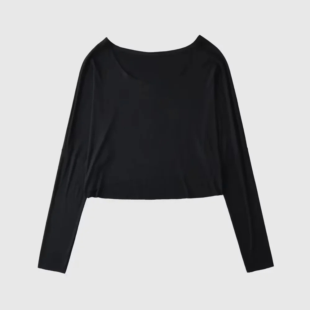 Loose Short Sleeve Off-Shoulder T-Shirt for Jazz Dance - Lazy Sun Protection Cover-Up, Casual Summer Style