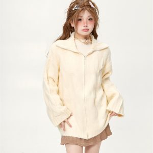 Loose Twisted Sweater Coat for Women - Soft Korean Style Thick Knitted Cardigan for Autumn Winter College Fashion 2025