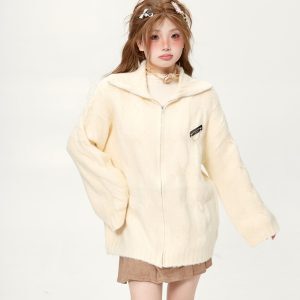 Loose Twisted Sweater Coat for Women - Soft Korean Style Thick Knitted Cardigan for Autumn Winter College Fashion 2025