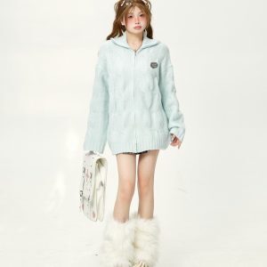 Loose Twisted Sweater Coat for Women - Soft Korean Style Thick Knitted Cardigan for Autumn Winter College Fashion 2025