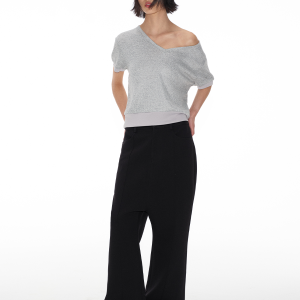 Low-Crotch Slightly Flared Trousers - Fine-Spun Fabric, Casual Chic Design, Trendy Y2K Style Suit Pants for Effortless Fashion