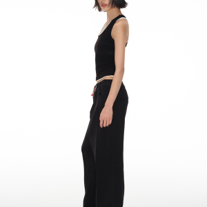 Low-Crotch Slightly Flared Trousers - Fine-Spun Fabric, Casual Chic Design, Trendy Y2K Style Suit Pants for Effortless Fashion
