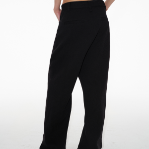 Low-Crotch Slightly Flared Trousers - Fine-Spun Fabric, Casual Chic Design, Trendy Y2K Style Suit Pants for Effortless Fashion