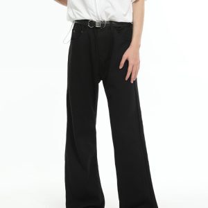 Men's American Retro Clean Fit Micro-Flare Jeans - Slim High-Rise Casual Pants for 90s Y2K Style Trend