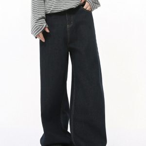 Men's Dropped Crotch Wide Leg Casual Jeans in Cow Print - Trendy American Style Loose Straight Long Pants