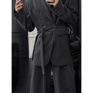 Men's High-End Lace-Up Suit Set, Stylish Autumn/Winter 2024 Fashion with Casual Pants, Trendy and Handsome Look